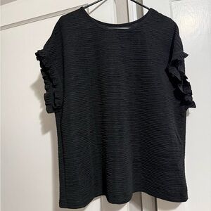 Women’s Ruffled Black Top